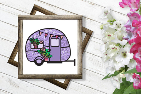 Camping SVG, 3D Layered SVG Camper, Happy Camper SVG. 3D Paper Elinorka 