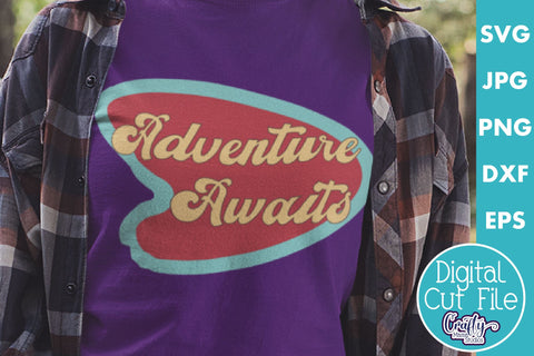 Camping Svg | Adventure Awaits Mid Century Modern Road Sign SVG Crafty Mama Studios 