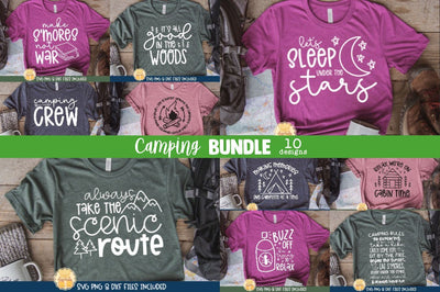 Camping SVG Bundle | 10 Outdoor Designs SVG Cheese Toast Digitals 