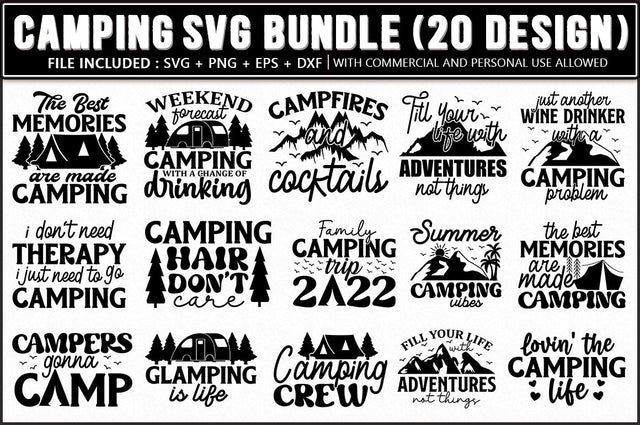 Camping SVG Bundle, 20 Designs SVG Shetara Begum 