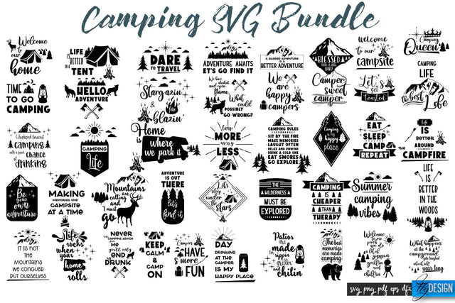 Camping Svg Bundle. Adventure SVG Bundle. Summer Travel SVG. SVG Fly Design 