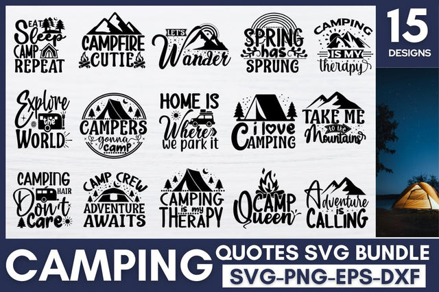 Camping SVG Bundle, Camp Life SVG Bundle SVG DESIGNISTIC 