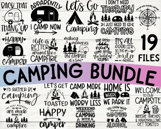 Camping Svg Bundle, Camp Life Svg, Campfire Svg - So Fontsy