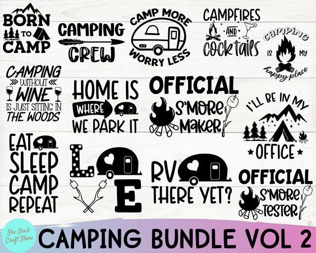 Camping Svg Bundle, Camp Life Svg, Campfire Svg SVG She Shed Craft Store 