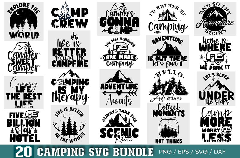 Camping SVG Bundle - So Fontsy