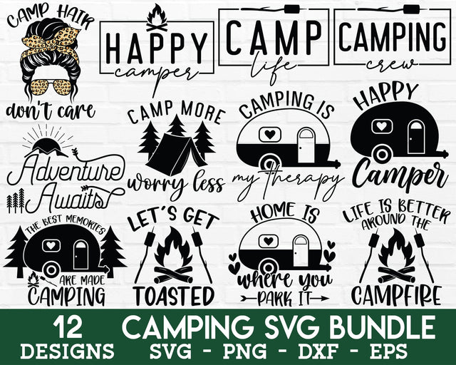 Camping SVG Bundle - Camping PNG, Camping Shirt SVG, Camping Mug, Happy Camper SVG, Camp Life SVG, Camp SVG, Adventure SVG SVG GraphicsTreasures 