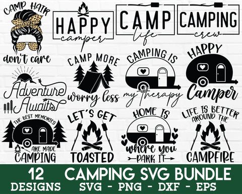 Camping SVG Bundle - Camping PNG, Camping Shirt SVG, Camping Mug, Happy Camper SVG, Camp Life SVG, Camp SVG, Adventure SVG SVG GraphicsTreasures 