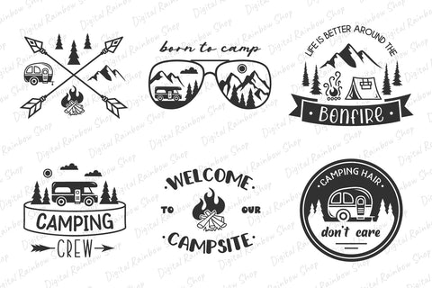 Camping svg bundle, camping quotes, adventure signs svg cut SVG Digital Rainbow Shop 