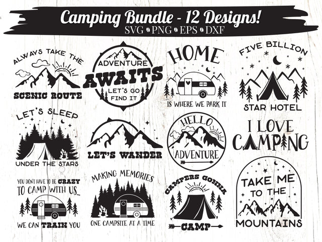 Camping SVG Bundle SVG Caffeinated SVGs 