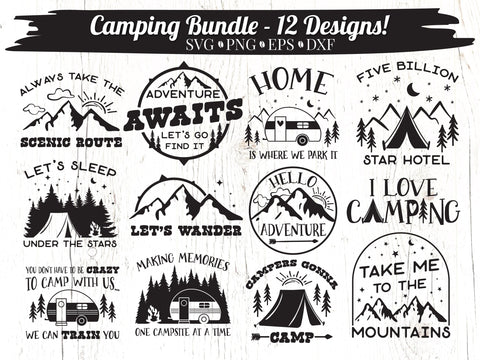 Camping SVG Bundle SVG Caffeinated SVGs 