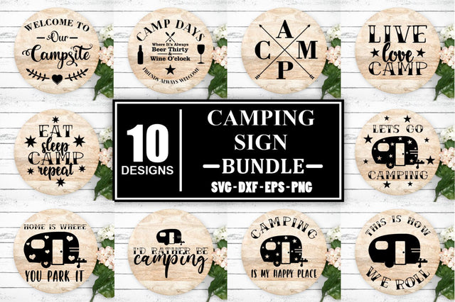 Camping SVG Bundle SVG Camping Svg Camping Sign Svg Wood Round Door Sign Svg Farmhouse Svg Farmhouse Sign Svg Camping Sign Svg Camping Svg SVG Whistlepig Designs 