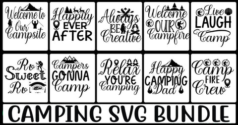 Camping SVG Bundle SVG Cut File SVGs, Quotes and Sayings, Food & Drink, Holiday,On Sale, SVG Studio Innate 