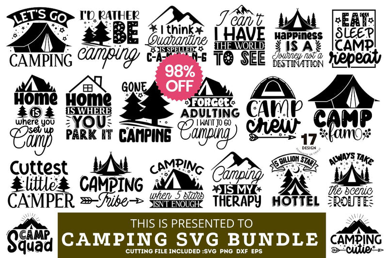 Camping SVG Bundle - So Fontsy