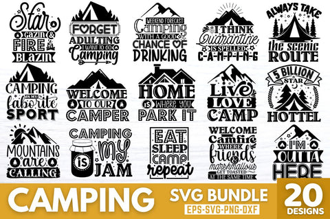Camping Svg Bundle SVG DESIGNISTIC 