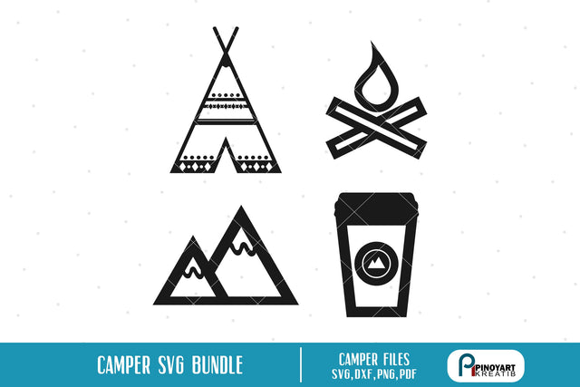 Camping Svg Bundle SVG Pinoyart Kreatib