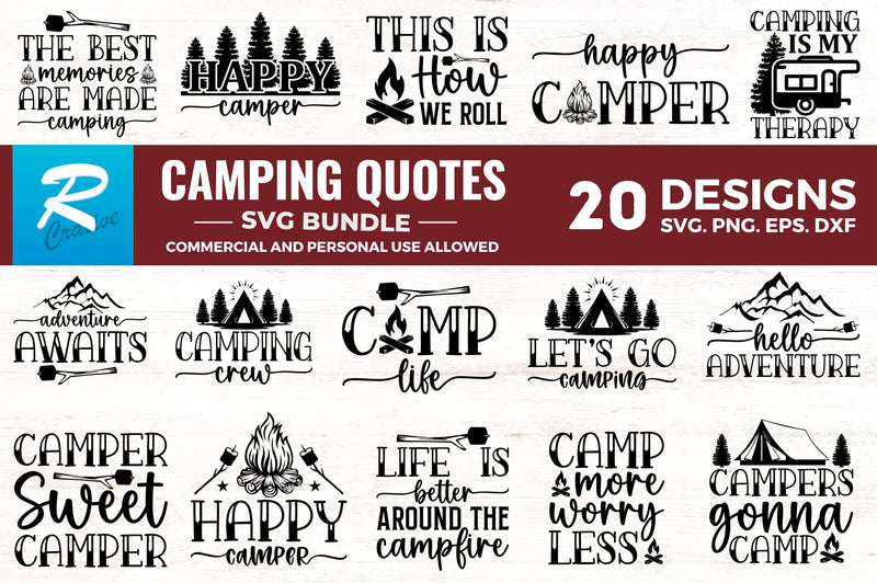 Camping SVG Bundle SVG Regulrcrative 