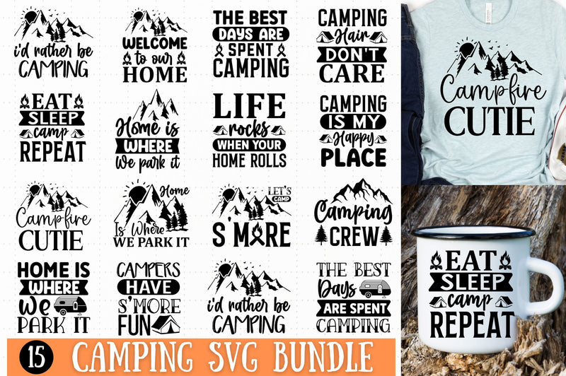 Camping SVG Bundle SVG Regulrcrative 