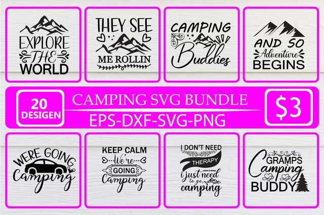 Camping SVG Bundle SVG Shahin alam 