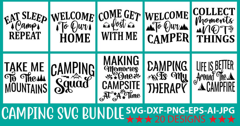 Camping SVG Bundle SVG Syaman 