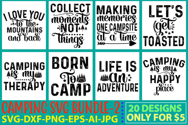 Camping Svg Bundle Vol. 2 SVG Syaman 
