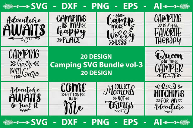 Camping Svg Bundle Vol-3 SVG shah alam 