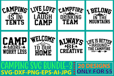 Camping Svg Bundle Vol. 3 SVG Syaman 