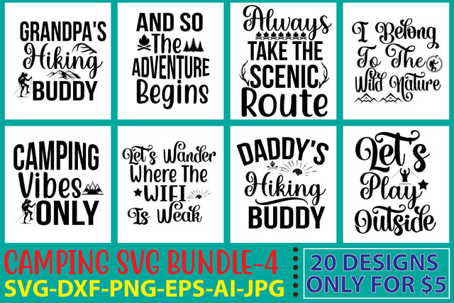 Camping Svg Bundle Vol. 4 SVG Syaman 