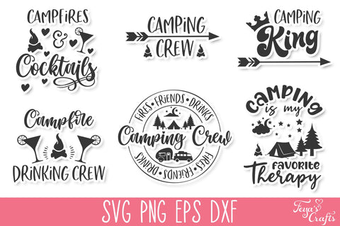 Camping SVG Bundle with 25 Cut Files SVG Feya's Fonts and Crafts 
