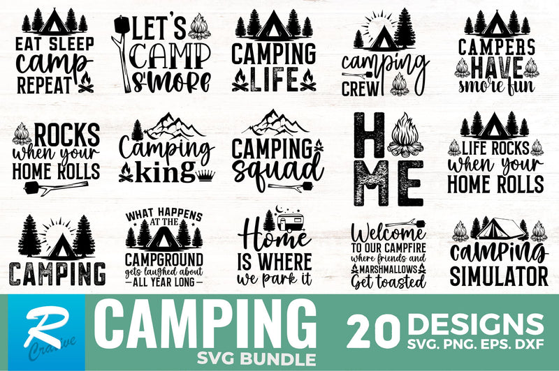 Camping SVG Bundle,Camping SVG DESIGNS SVG Regulrcrative 