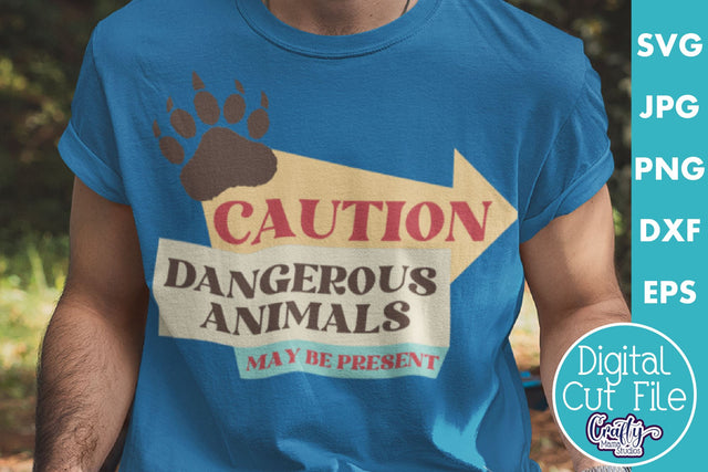 Camping Svg | Caution Dangerous Animals Mid Century Modern SVG Crafty Mama Studios 