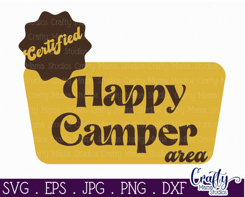Camping Svg | Certified Happy Camper Area Mid Century Modern SVG Crafty Mama Studios 