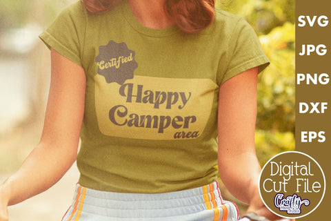 Camping Svg | Certified Happy Camper Area Mid Century Modern SVG Crafty Mama Studios 