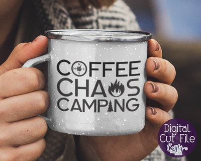 Camping Svg, Coffee Chaos Camping, Camping Life, Coffee Svg SVG Crafty Mama Studios 