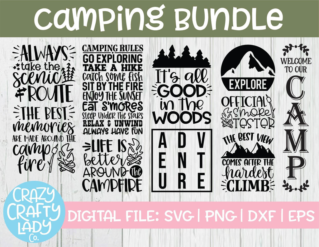 Camping SVG Cut File Bundle - So Fontsy