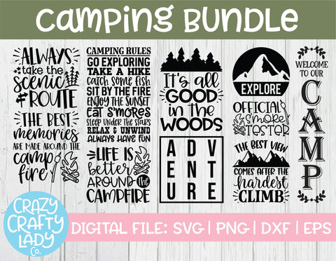 Camping SVG Cut File Bundle SVG Crazy Crafty Lady Co. 