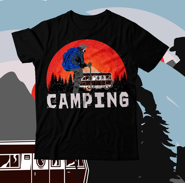 Camping SVG Design , Camping T-Shirt Design ,Camping illustration PNG SVG BlackCatsMedia 