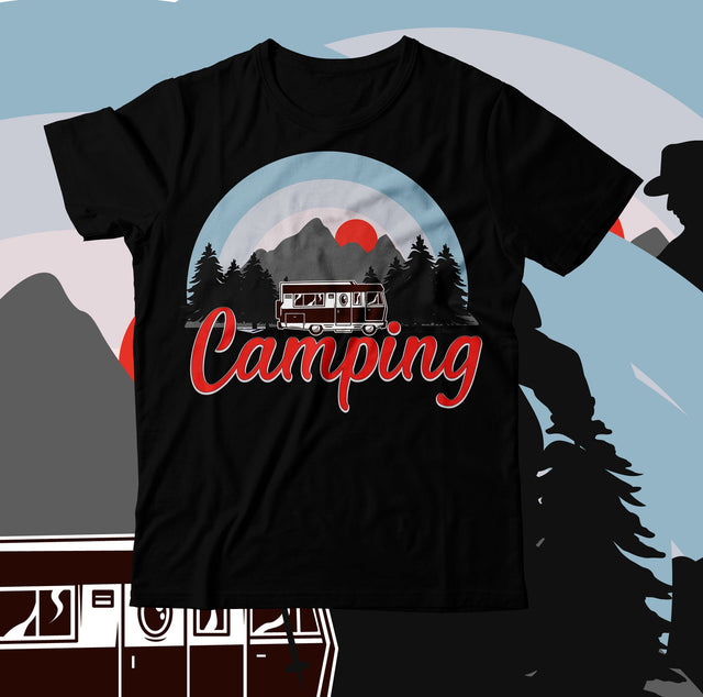 Camping SVG Design , Camping T-Shirt Design ,Camping illustration PNG SVG BlackCatsMedia 