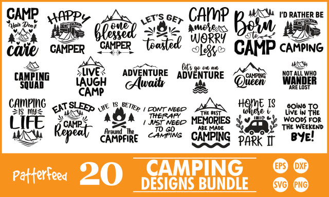 Camping SVG Designs Bundle SVG PatternFeed8 