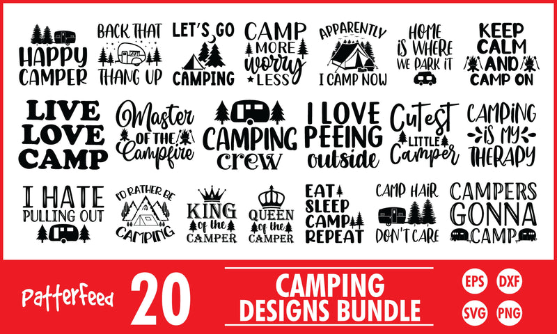 Camping SVG Designs Bundle - So Fontsy