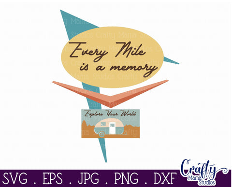 Camping Svg | Every Mile Is A Memory Mid Century Modern SVG Crafty Mama Studios 