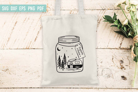 Camping SVG | Explore more SVG | Camping Van in Mason Jar SVG Irina Ostapenko 