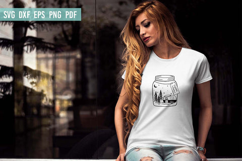 Camping SVG | Explore more SVG | Camping Van in Mason Jar SVG Irina Ostapenko 