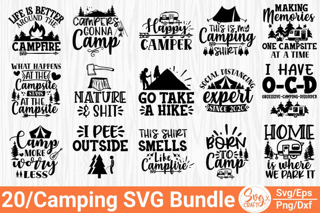Camping SVG files for cricut, camper SVG bundle, camp life SVG, camping svg for mugs, cricut file, png, cut file, printable, silhouette SVG Svgcraft 