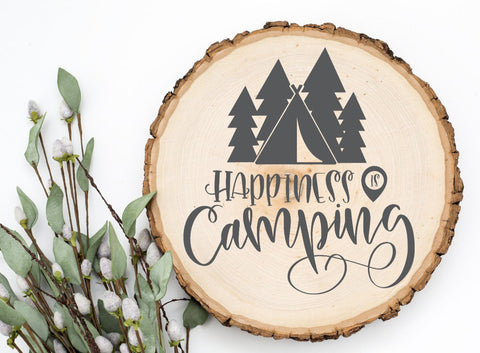 Camping SVG | Happiness is Camping | Camping T-shirt SVG So Fontsy Design Shop 