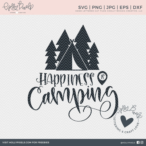 Camping SVG | Happiness is Camping | Camping T-shirt SVG So Fontsy Design Shop 