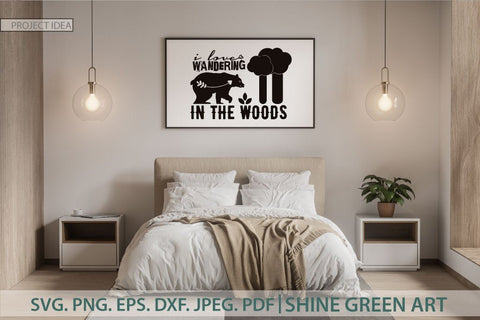 Camping SVG, Hiking - I Love Wandering in the Woods SVG Shine Green Art 