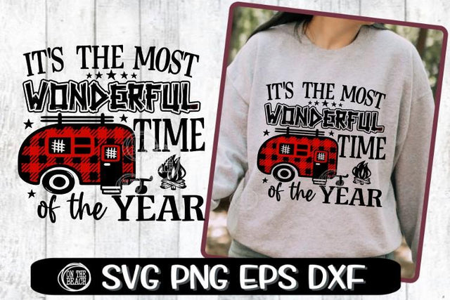 Camping SVG - It's The Most Wonderful Time Of The Year - Buffalo Plaid SVG SVG On the Beach Boutique 