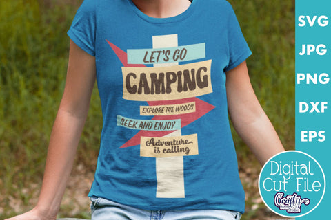 Camping Svg | Let's Go Camping Mid Century Modern Design SVG Crafty Mama Studios 
