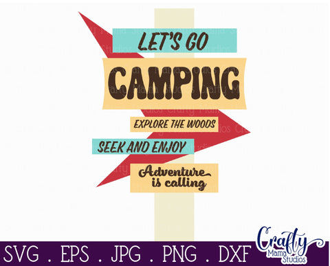 Camping Svg | Let's Go Camping Mid Century Modern Design SVG Crafty Mama Studios 