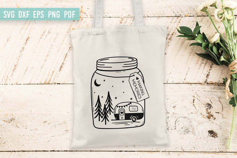 Camping SVG | Making Memories SVG | Camping Van in Mason Jar SVG Irina Ostapenko 